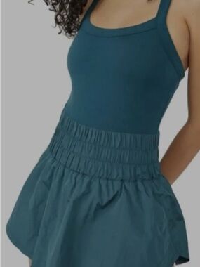 Free People Teal Blue Tank Romper